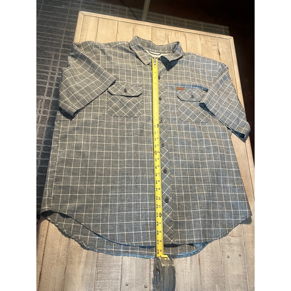 Orvis Mens Plaid Short Sleeve Button Down Shirt‎ Two Pocket Casual XXL